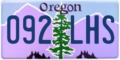 OR license plate 092LHS