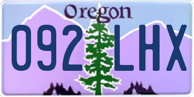 OR license plate 092LHX