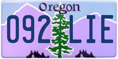 OR license plate 092LIE