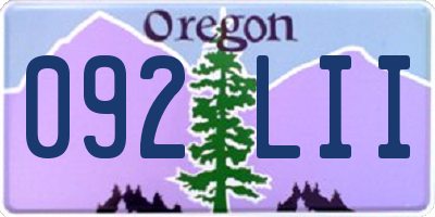 OR license plate 092LII