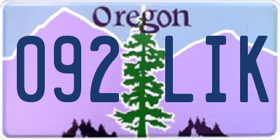 OR license plate 092LIK