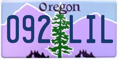 OR license plate 092LIL