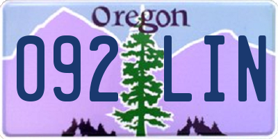 OR license plate 092LIN