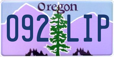 OR license plate 092LIP