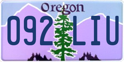 OR license plate 092LIU