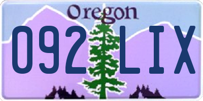 OR license plate 092LIX