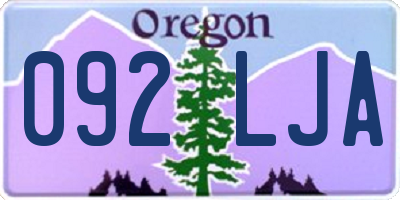OR license plate 092LJA