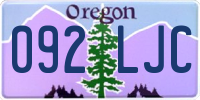 OR license plate 092LJC