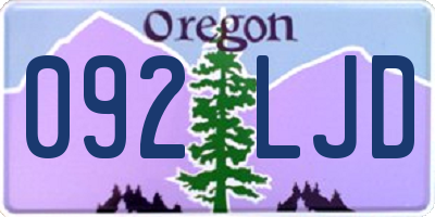 OR license plate 092LJD