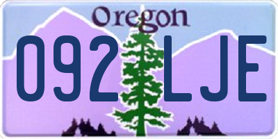 OR license plate 092LJE
