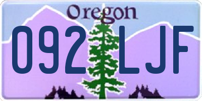 OR license plate 092LJF