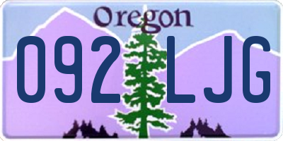 OR license plate 092LJG