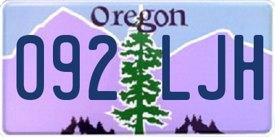OR license plate 092LJH