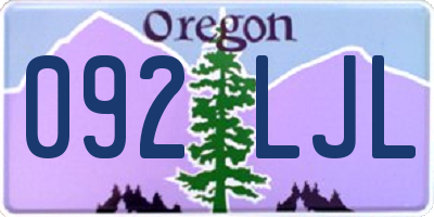 OR license plate 092LJL