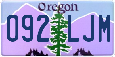 OR license plate 092LJM