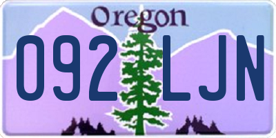OR license plate 092LJN