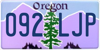 OR license plate 092LJP