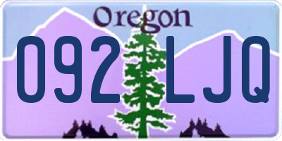 OR license plate 092LJQ