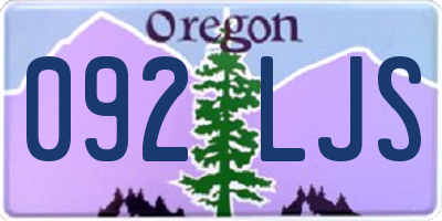 OR license plate 092LJS