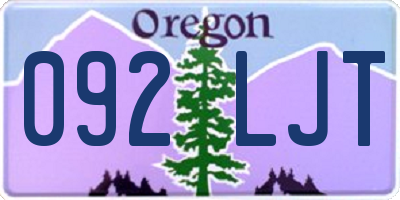 OR license plate 092LJT