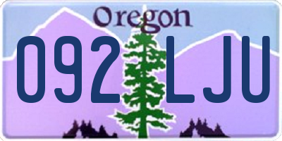 OR license plate 092LJU