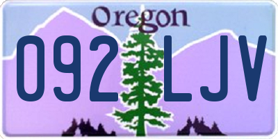 OR license plate 092LJV