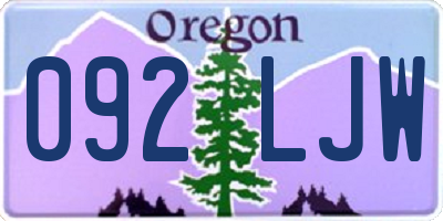 OR license plate 092LJW