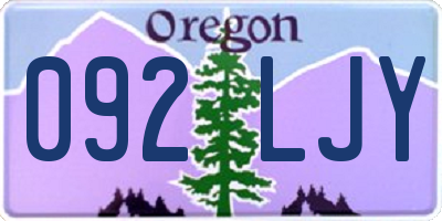 OR license plate 092LJY