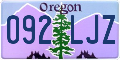 OR license plate 092LJZ