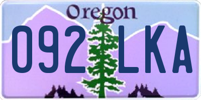 OR license plate 092LKA