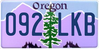OR license plate 092LKB