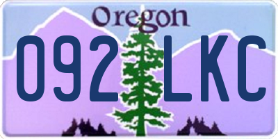 OR license plate 092LKC