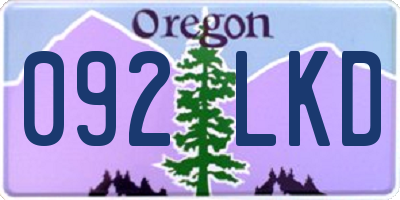 OR license plate 092LKD