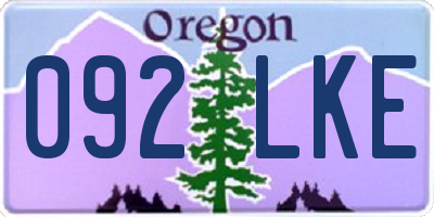 OR license plate 092LKE
