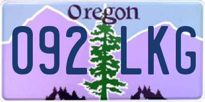 OR license plate 092LKG