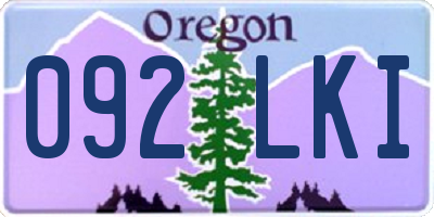 OR license plate 092LKI