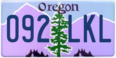 OR license plate 092LKL