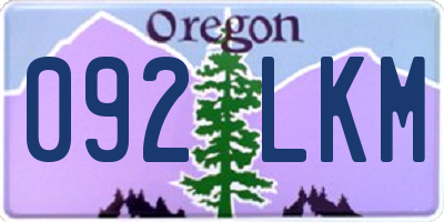 OR license plate 092LKM