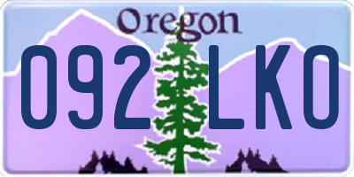 OR license plate 092LKO