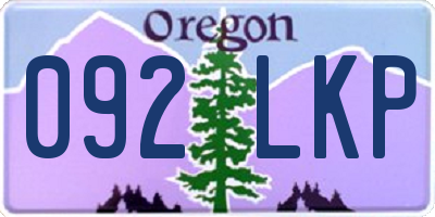OR license plate 092LKP