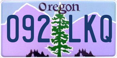 OR license plate 092LKQ
