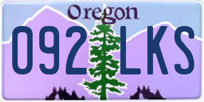 OR license plate 092LKS