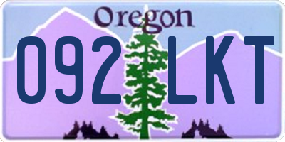 OR license plate 092LKT