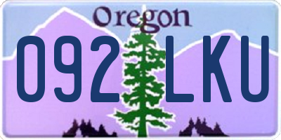 OR license plate 092LKU