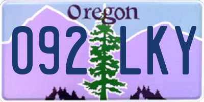 OR license plate 092LKY