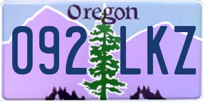 OR license plate 092LKZ