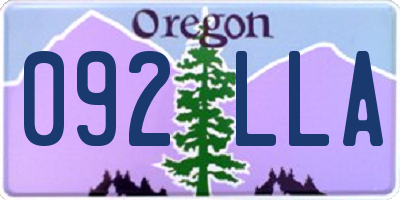 OR license plate 092LLA