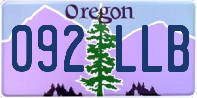 OR license plate 092LLB
