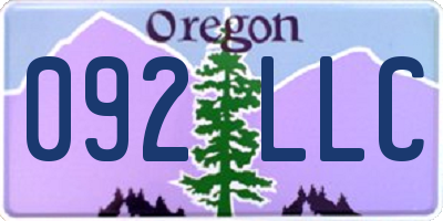 OR license plate 092LLC