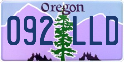 OR license plate 092LLD